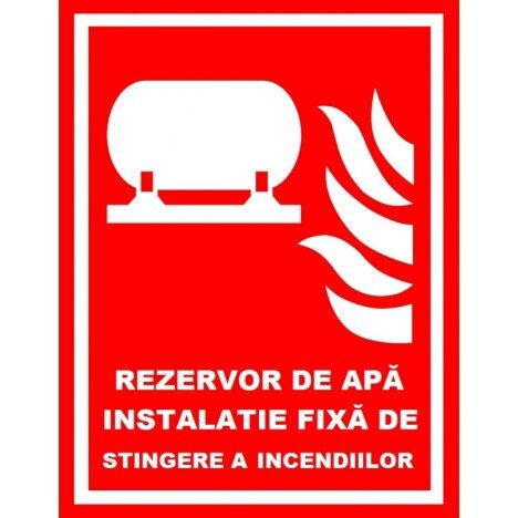 Placuta pentru rezervor de apa instalatie fixa de stingere a incendiilor